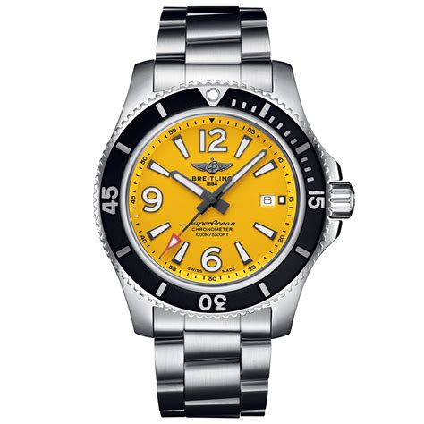 breitling superocean black yellow strap|breitling superocean rubber strap buckle.